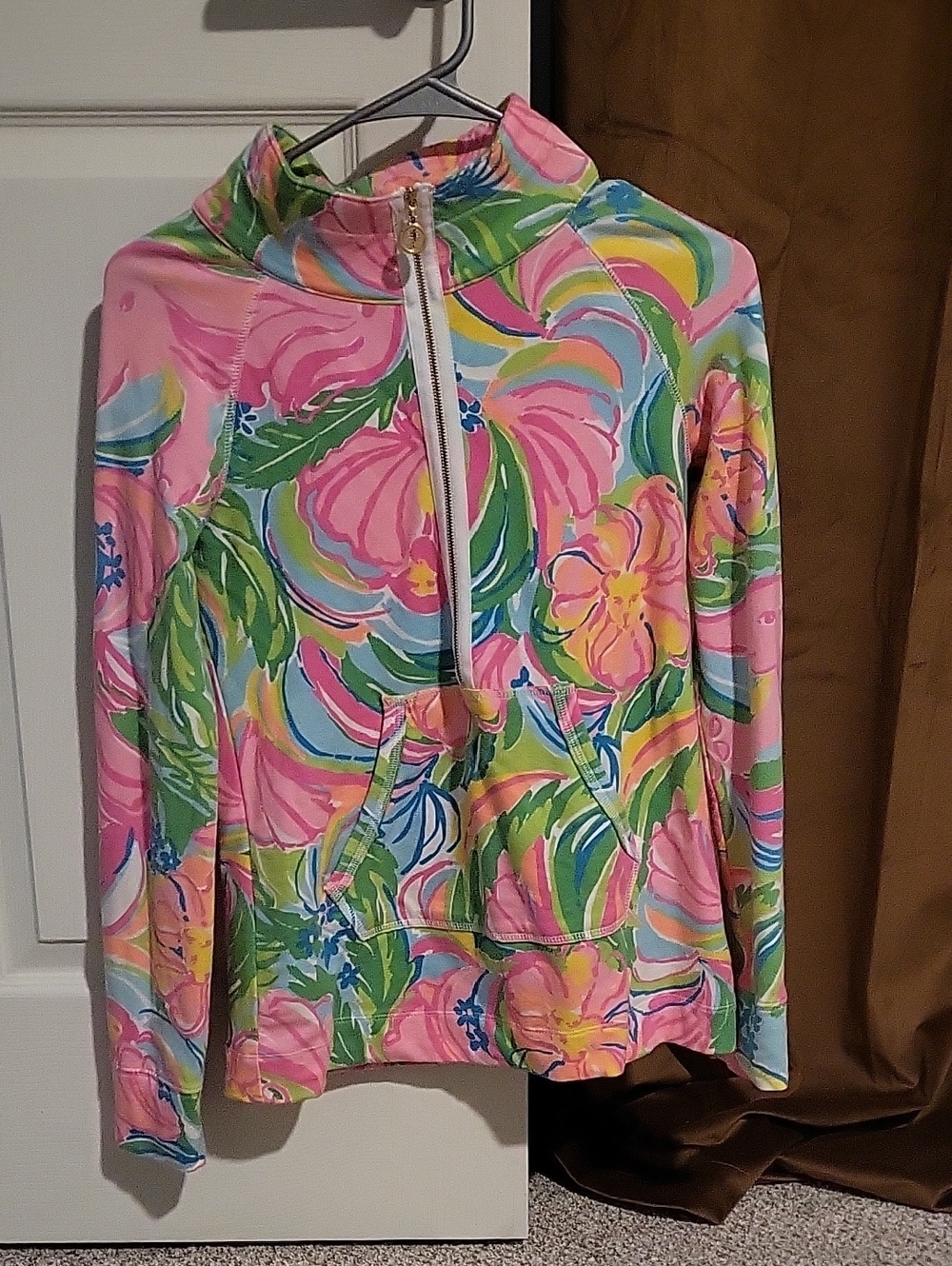 Lilly Pulitzer Pink Multi Floral Half-Zip Jacket